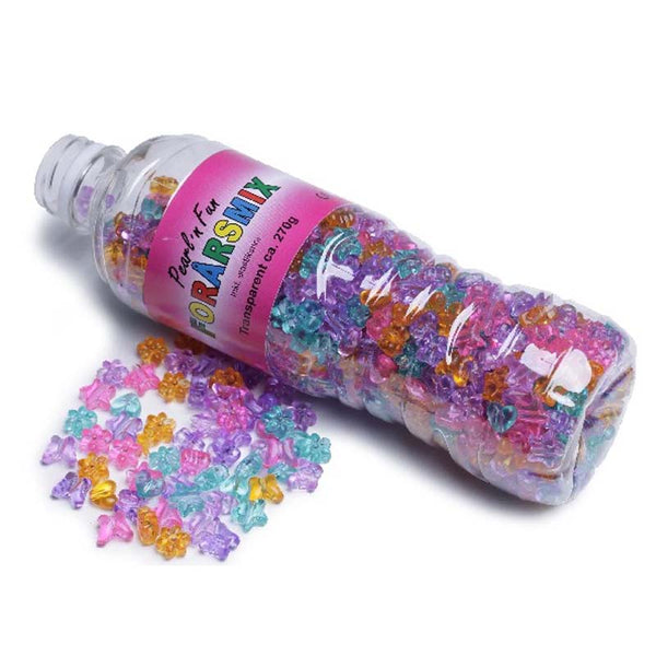 Kongoperler i bøtte, transparent forårsmix