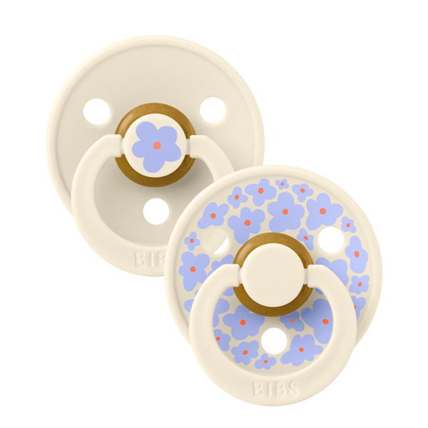 BIBS Studio Line 2 - pak sut str 1 med blomster, ivory/ivory