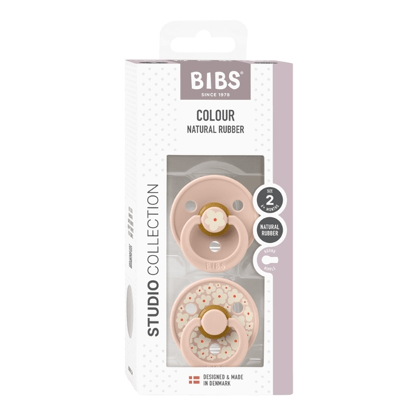 BIBS Studio Line 2 - pak sut str 2 med blomster, blush/blush