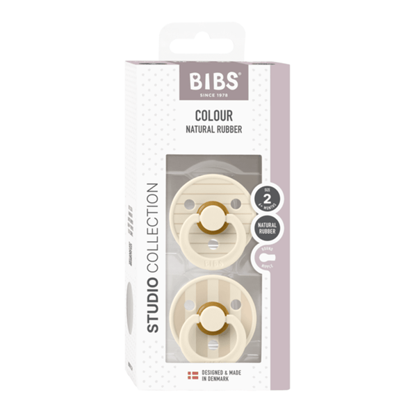 BIBS Studio Line 2 - pak sut str 2 med strib, ivory/vanilla