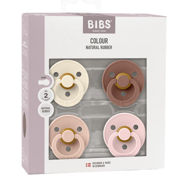 Bibs 4 - pak rund sut, str 2 - ivory/blush/woodchuck/blossom