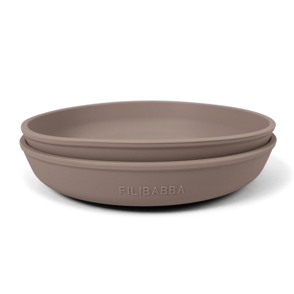 Filibabba Silikone tallerken 2 - pak, warm grey