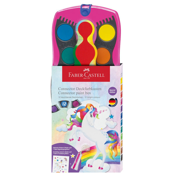 Faber - Castell dækfarver, Unicorn connector, 12 farver