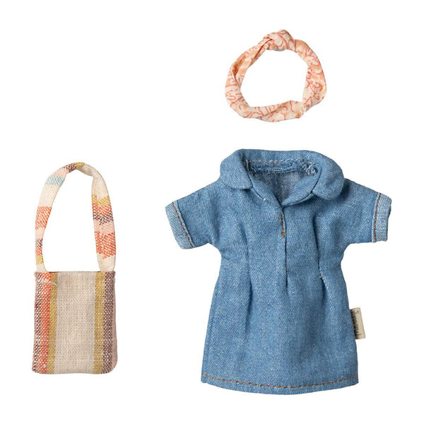 Maileg tøj til mor mus, denim kjole
