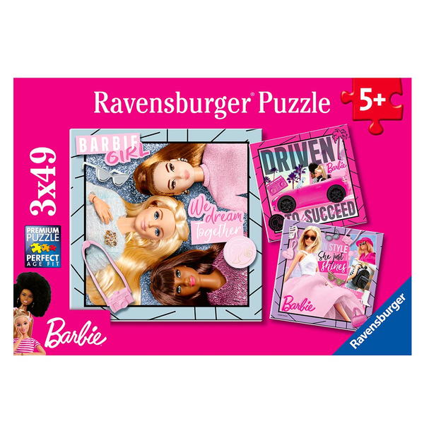 Barbie puslespil 3 x 49 brikker