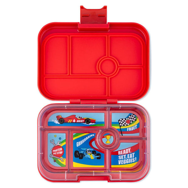 Yumbox Original Madkasse M. 6 Rum, Roar Red/Race Cars Tray