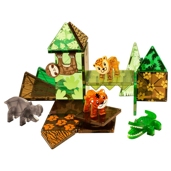Magna - Tiles byggemagneter, jungledyr