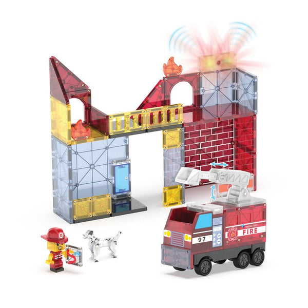 Magna - Tiles Brandstation Med Lys Og Lyd, 50 Dele