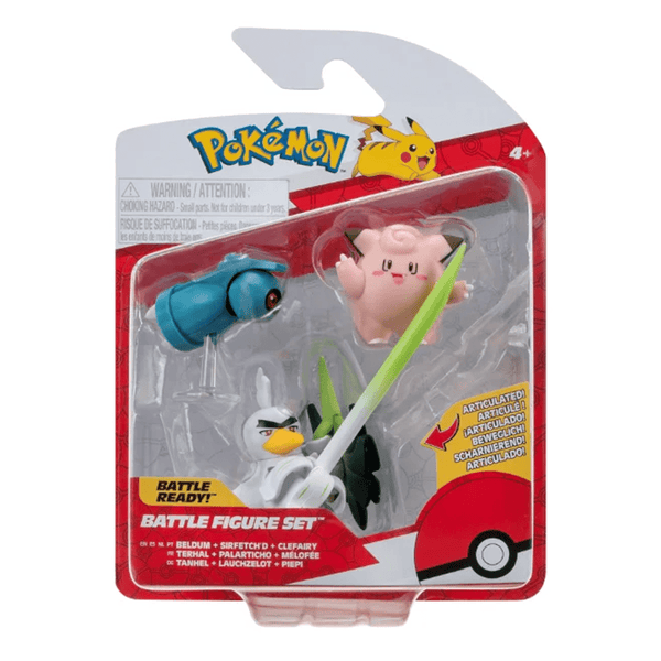 Pokemon battle figurer 3 - pak, Clefairy, Beldum