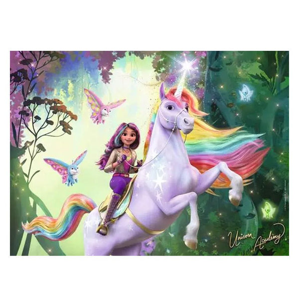 Ravensburger Puslespil, Unicorn Academy - XXL 100 Brikker