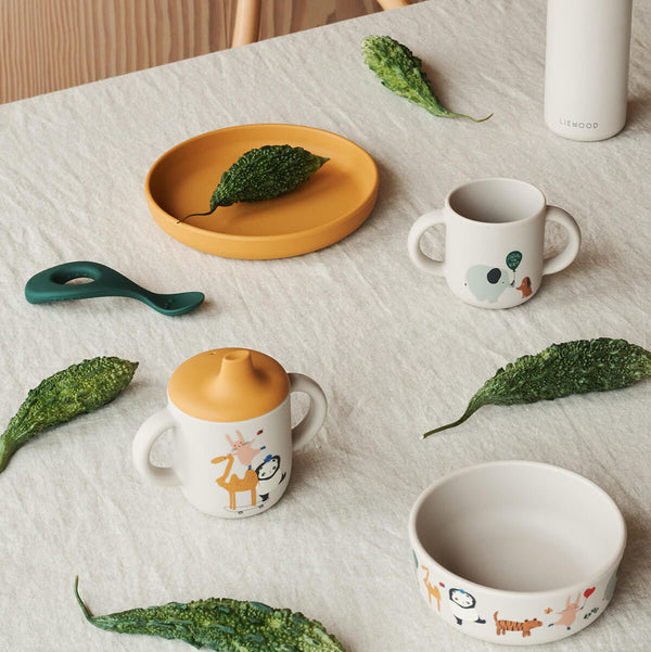 Liewood Vivi Spisesæt med Print, Around the World/Sandy