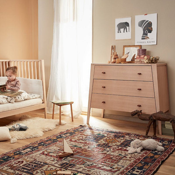 Leander kommode Linea med 3 skuffer, bøg