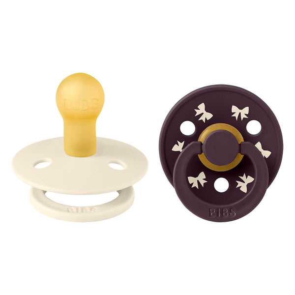Bibs Holiday Bow 2 - Pak Colour Sut Str 1, Ivory/Plum