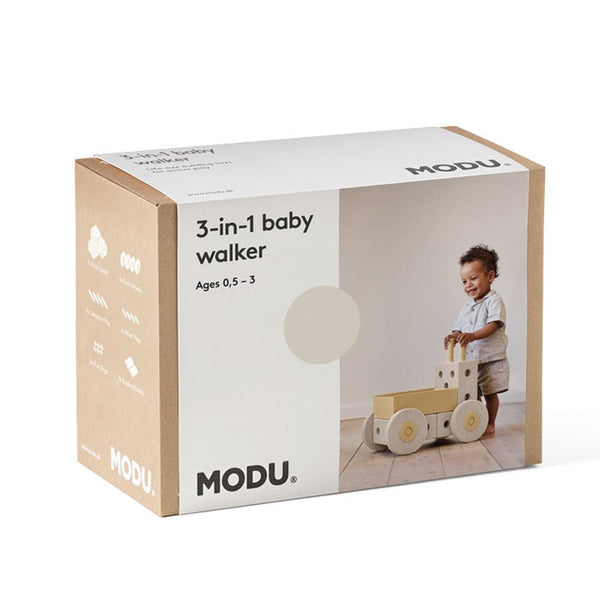 MODU 3 - i - 1 Gåvogn Baby Walker - Sand Grey/Honey Yellow