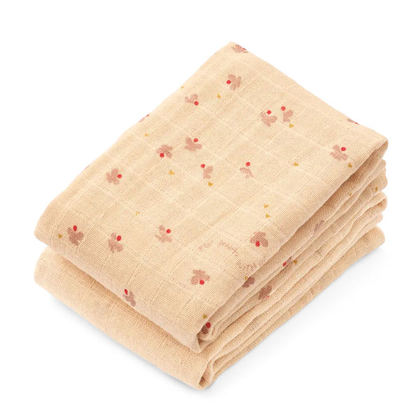 2-Pak Lewis Muslin Stofbleer i Mini Butterfly/Apple Blossom Mix