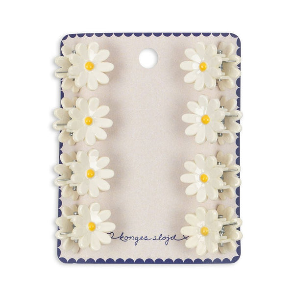 Konges Sløjd 8 - Pak Daisy Mini Hår Klemmer, Antique White