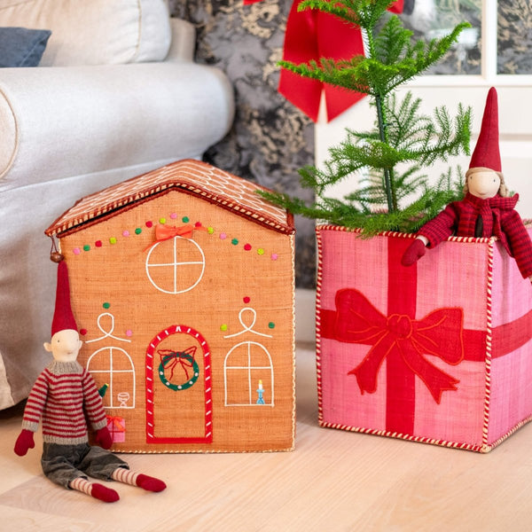 Raffia Opbevaringskurve Jul (2 stk)