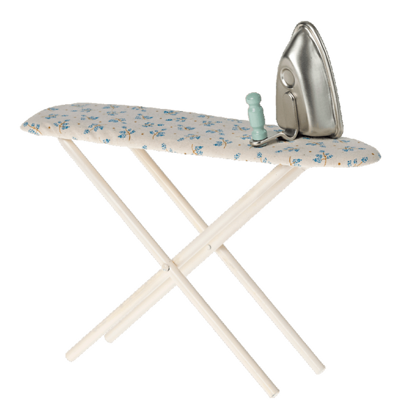 Maileg strygebræt og strygejern, blå blomster