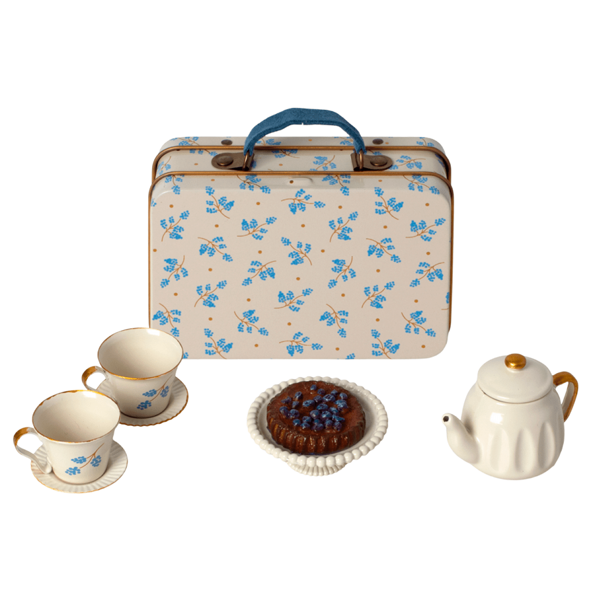 Maileg Eftermiddags hygge, mus - blå madelaine