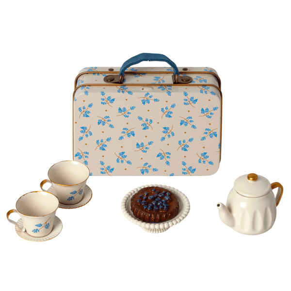 Maileg Eftermiddags hygge, mus - blå madelaine