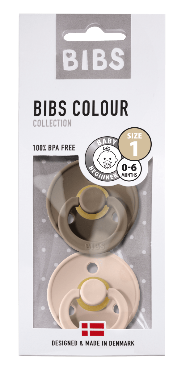 Bibs 2 - pak rund sut, str 1 - Dark Oak/Blush