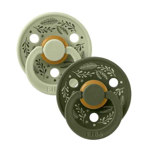 Bibs Holiday Leaf 2-Pak Colour Sut Str 1, Sage/Hunter Green