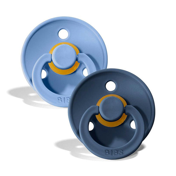 Bibs 2-pak rund sut, str 1 - Sky Blue/steel Blue