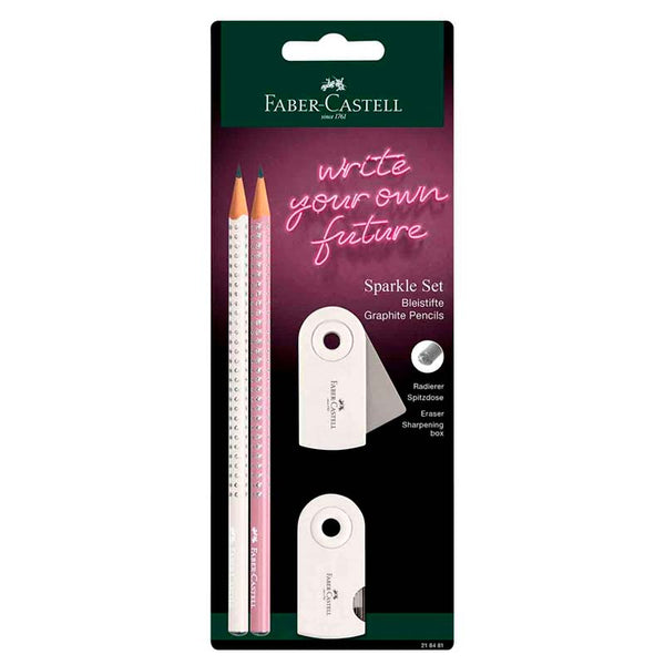 Faber-Castell skrivesæt, Sparkle Coconut/Rose Shadows