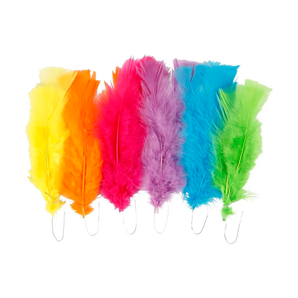 Farvede dun, 18 stk asst