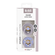 BIBS Studio Line 2 - pak sut str 2 med blomster, fossil grey/fossil grey
