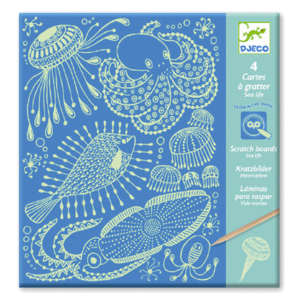 Djeco kreativ leg, Scratch kort - Havet