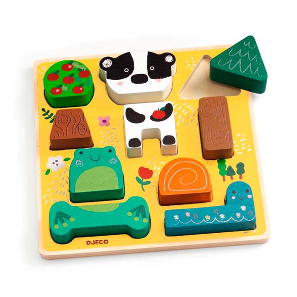 Djeco Relief puzzle, Puzz & match,happy