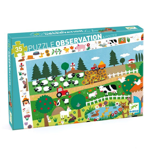 Djeco observationspuslespil med bondegård, 35 brikker