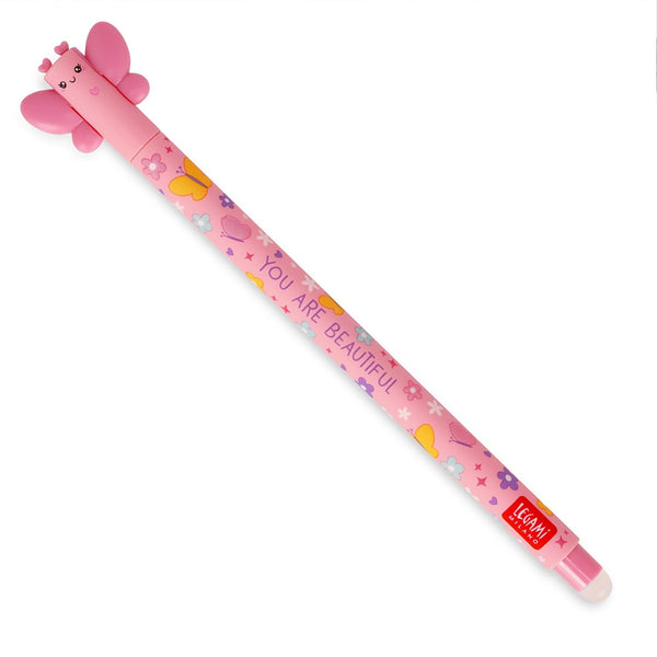 Erasable Gel Pen, Butterfly - Rosa