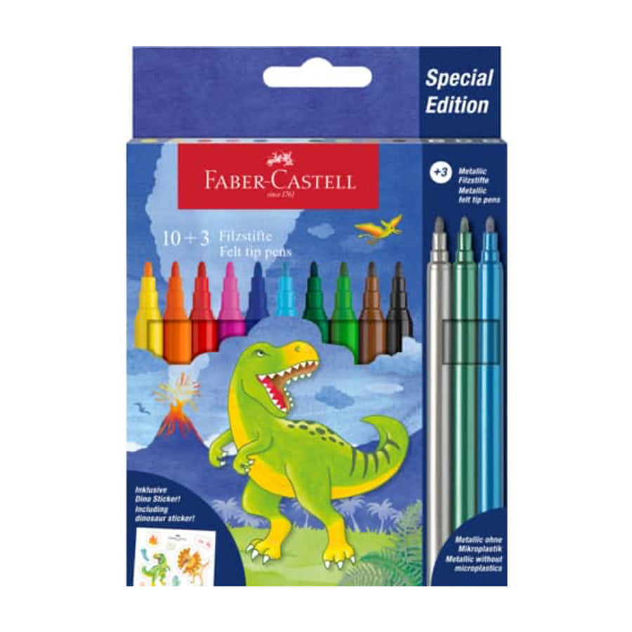 01_Faber-Castell Tusser 10 + 3 + Stickers, Dinosaur.jpg