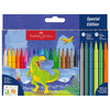 Faber-Castell Tusser 18 + 3 Metallic + 3 Neon + Stickers, Dinosaur