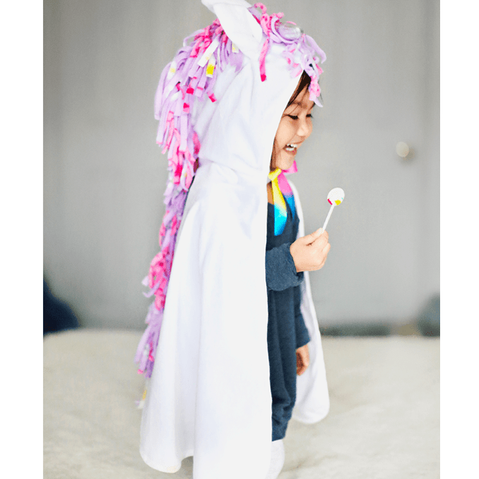 Great Pretenders Enhjørninge kappe, hvid str 2 - 3 år