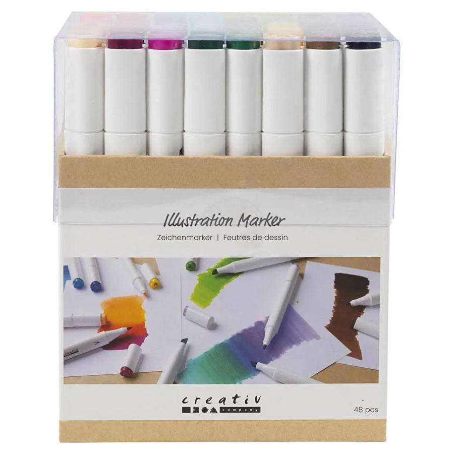 01_Illustration Marker, 48 stk Standardfarver, Streg 1+8 mm.jpg