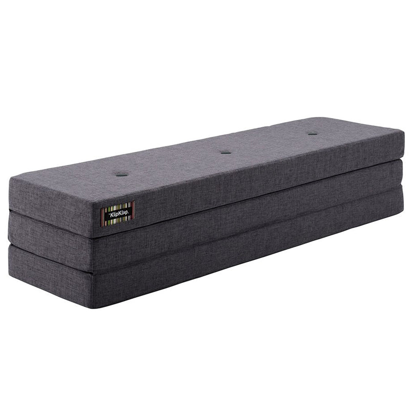 byKlipKlap 3 - fold madras, 200 cm blågrå med grå knapper