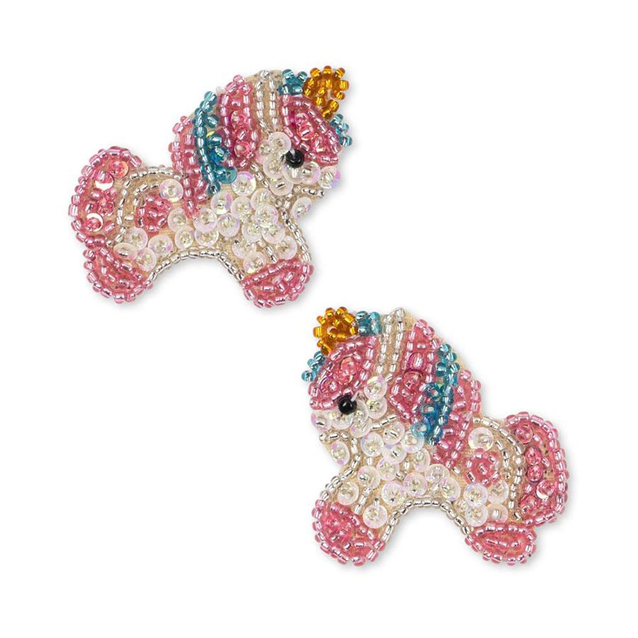 Konges Sløjd 2 - pak hårclips med perler, unicorn