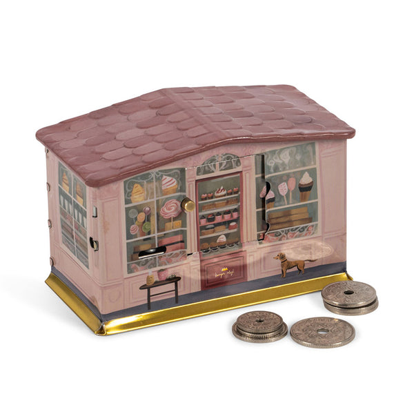 Konges Sløjd tin sparegris. hus