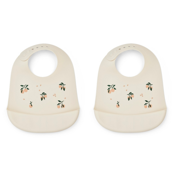 Liewood 2-pak silikone hagesmæk, Peach - Sea shell