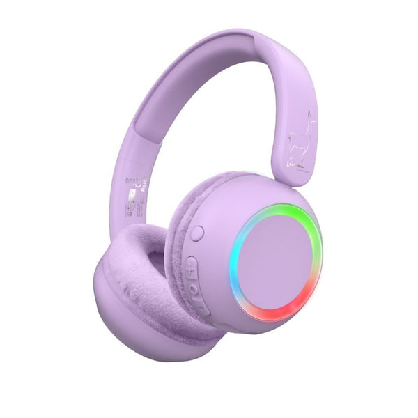 Lalarma trådes høretelefon med lys, lilla