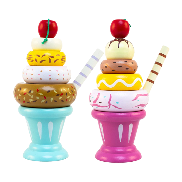 Magni isdessert i træ m stabelfunktion, ass