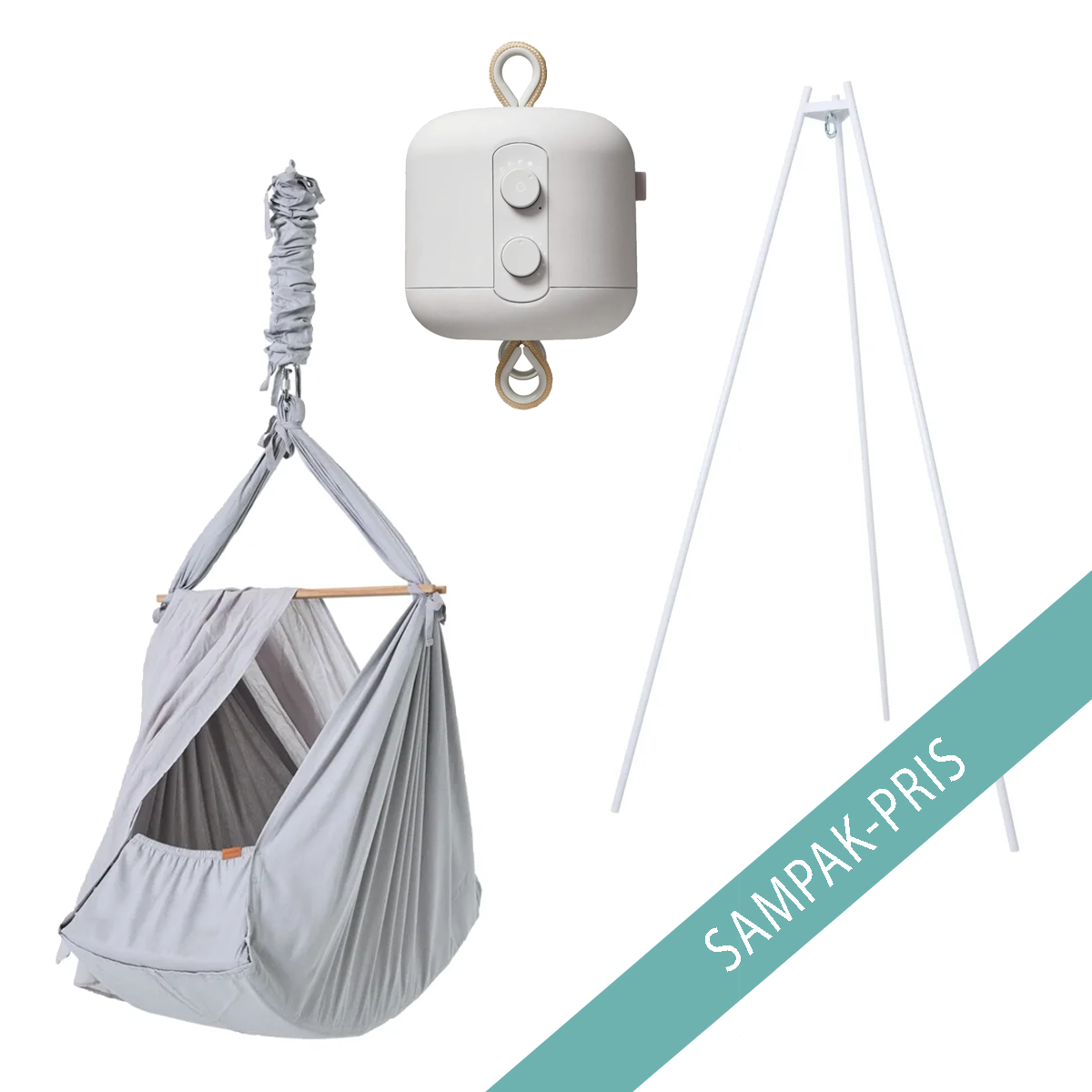 01_Membantu slyngevugge Premium m. Premium stativ inkl. vuggemotor, Grå.png