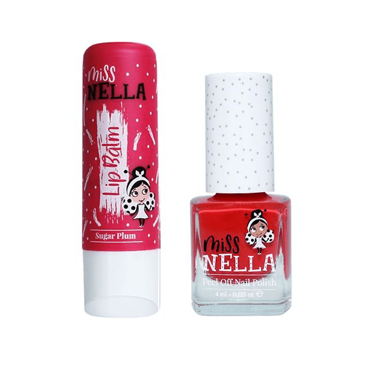 Miss Nella Neglelak og læbepomade Sugar plum & Tickle Me Pink
