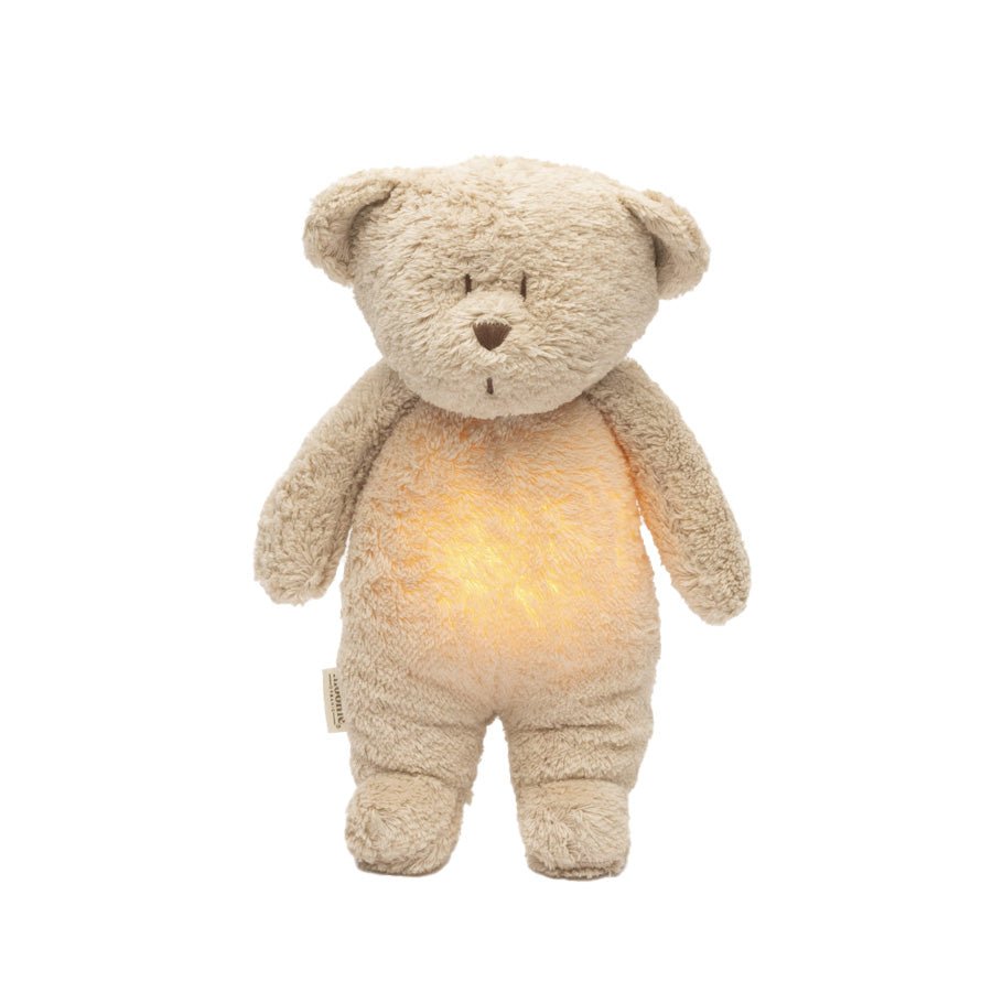 Moonie 2.0 Organic Humming Bjørn med lampe, sand