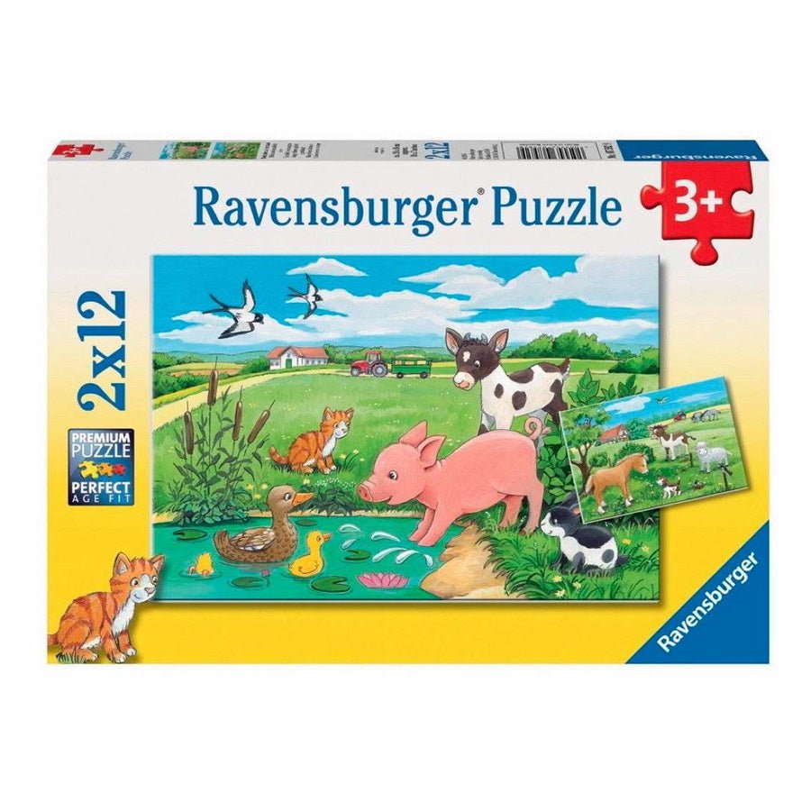 Ravensburger Puslespil, Baby Bondegårdsdyr - 2x12 Brikker