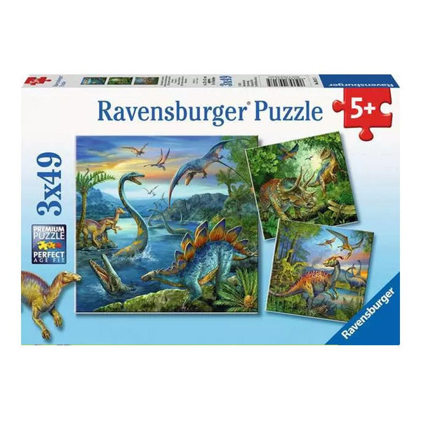 Ravensburger Puslespil, Dinosaurer 3x49 Brikker