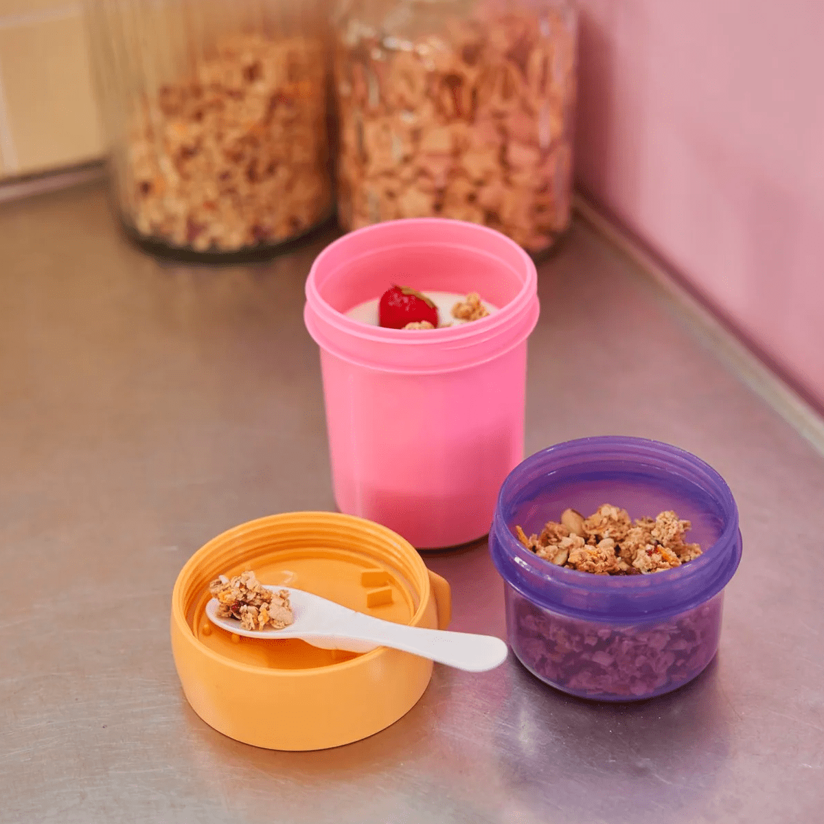 Rice To - Go madkasser, pink/lavendel 400 ml